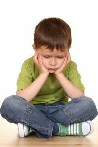 little boy big problem - five years old boy isolated on white